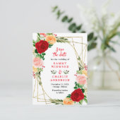 Carte Postale Floral Rouge et Orange Roses mariage Enregistrer l (Debout devant)