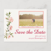 Carte Postale Floral Save the Date Christian Mariage (Devant)