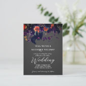 Carte Postale Floral sombre gothique avec chauves-souris Mariage (Debout devant)