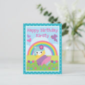 Carte Postale Floral Spring Rainbow Llama & Rainbow Birthday (Debout devant)