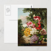 Carte Postale Floral Still Life, peinture artistique, 1865 (Devant / Derrière)