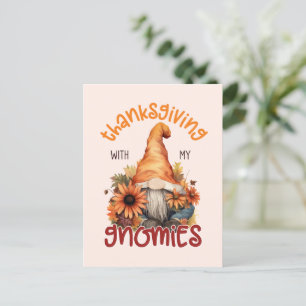 Carte Postale Floral Thanksgiving avec mes Gnomies