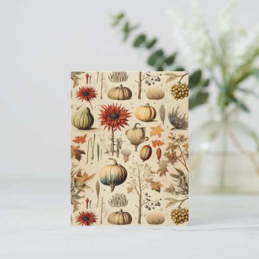 Carte Postale Floral Thanksgiving Motif Vintage (3) (Debout devant)