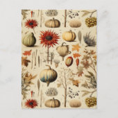 Carte Postale Floral Thanksgiving Motif Vintage (3) (Devant)