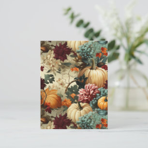 Carte Postale Floral Thanksgiving Motif Vintage (8)