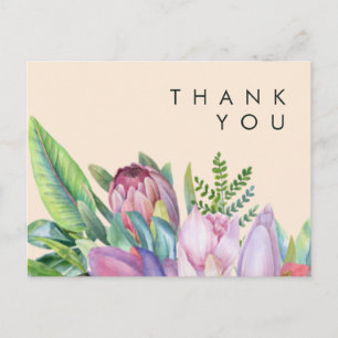Carte Postale Floral tropical coloré Poche Merci mariage