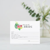 Carte Postale Floral Tropical Paradise Advice for the Bride Card (Debout devant)