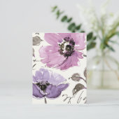 Carte Postale Floral Valse Plum Aquarelle Fleurs (Debout devant)