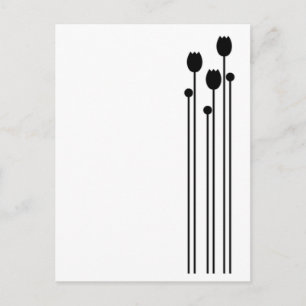 Carte Postale Floral Vintage noir