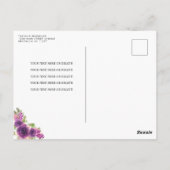 Carte Postale Floral Violet foncé Or Glam Princesse Quinceanera (Dos)