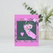 Carte Postale Floral violet I Love California State Map (Debout devant)