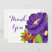Carte Postale Floral violet Merci Fleurs - Mariage (Devant / Derrière)