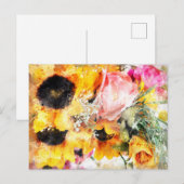 Carte postale Floral Watercolor 3 (Devant / Derrière)