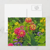 Carte postale florale (Devant / Derrière)