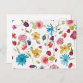 Carte postale florale (Devant / Derrière)