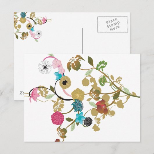 Carte postale florale (Devant / Derrière)