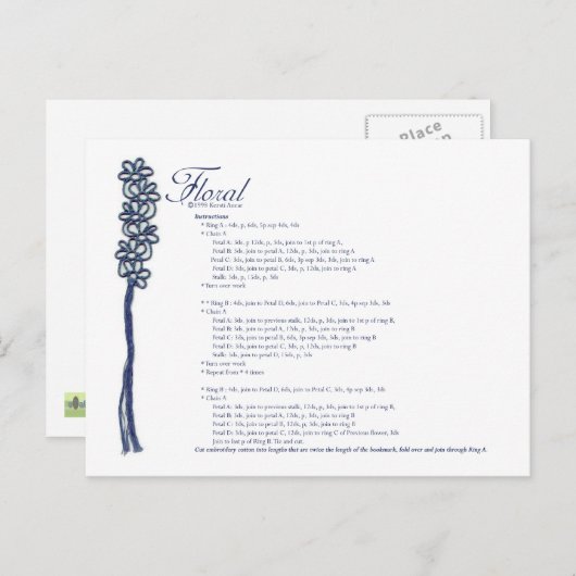 Carte postale florale (Devant / Derrière)