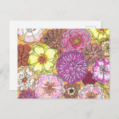 Carte postale florale à main (Devant / Derrière)