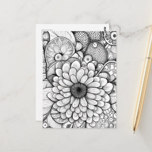 Carte postale florale abstraite de marguerite à co