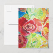 Carte postale Florale Aquarelle (Devant / Derrière)