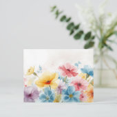 Carte postale florale aquarelle colorée (Debout devant)