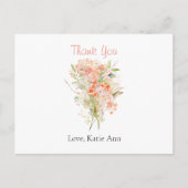 Carte postale florale aquarelle Fleur sauvage rose (Devant)