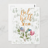 Carte postale Florale Aquarelle pour un prompt rét (Devant / Derrière)