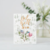 Carte postale Florale Aquarelle pour un Rétablisse (Debout devant)