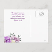Carte postale florale avec une écriture sainte pou (Dos)