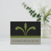 Carte postale florale chic, vert olive (Debout devant)