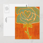 Carte postale florale "Coeur Rose #4" (Devant / Derrière)
