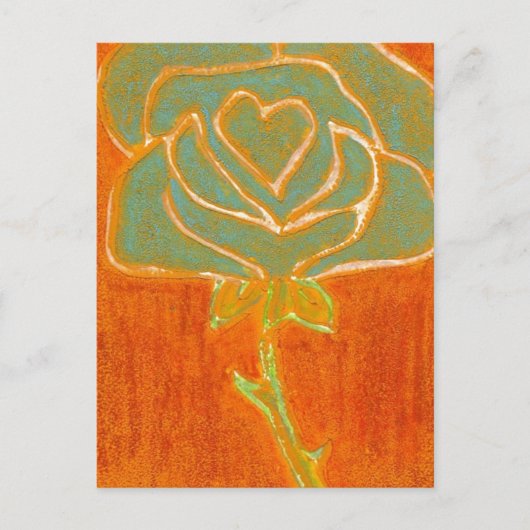 Carte postale florale "Coeur Rose #4" (Devant)