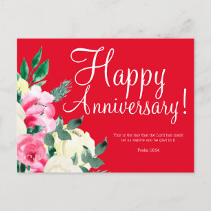 Carte postale florale d'anniversaire de mariage Bi