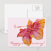 Carte postale florale d'anniversaire Hawaï (Devant / Derrière)