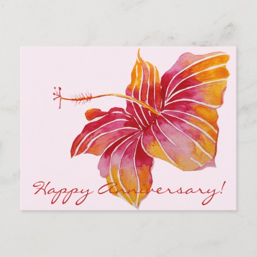 Carte postale florale d'anniversaire Hawaï (Devant)