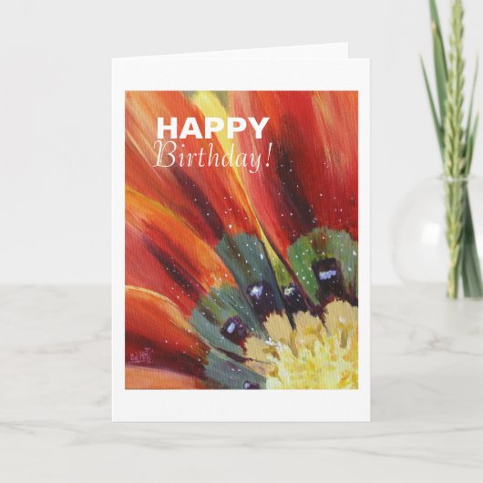 Carte postale florale d'anniversaire heureuse (Devant)