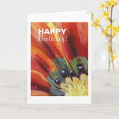 Carte postale florale d'anniversaire heureuse (Fleur jaune)