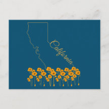 Carte postale Florale de coquelicot de Californie