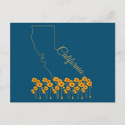 Carte postale Florale de coquelicot de Californie (Devant)
