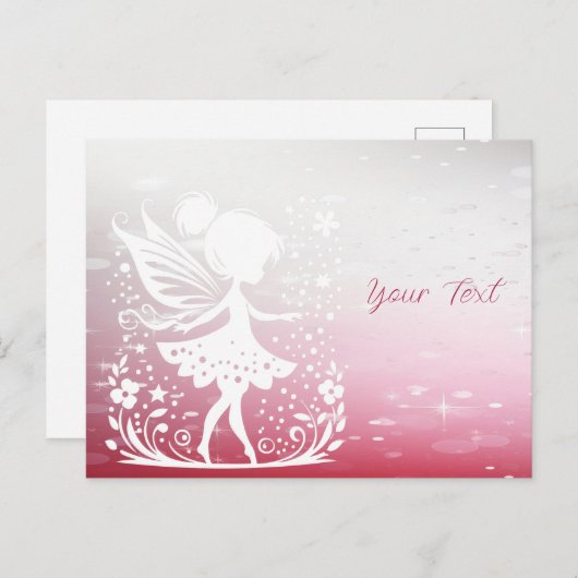 Carte postale florale de la petite fée (Devant / Derrière)