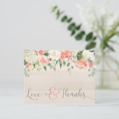 Carte postale florale de Merci d'amour et de (Debout devant)