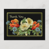 Carte postale florale du Merci du pavot et des fle (Devant)
