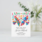 Carte postale florale et oiseaux d'inspiration mex (Debout devant)