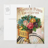 Carte postale florale française vintage (Devant / Derrière)