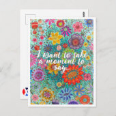 Carte postale florale imprimée à partir d'oeuvres  (Devant / Derrière)