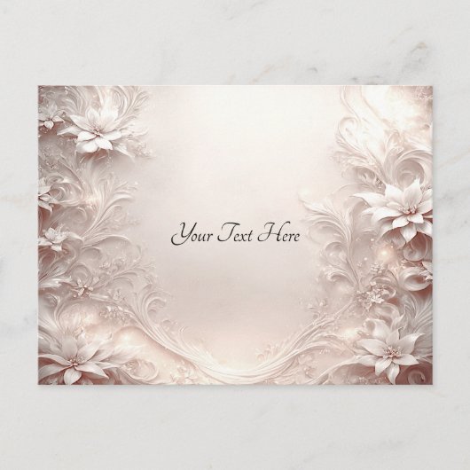 Carte postale florale ivoire blanc (Devant)
