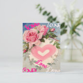 carte postale florale mignonne, amour (Debout devant)