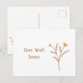 Carte postale florale minimale pour un prompt réta (Devant / Derrière)