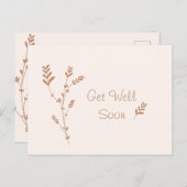 Carte postale florale minimale « Remettez-vous vit (Devant / Derrière)