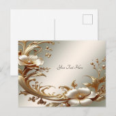 Carte postale florale or (Devant / Derrière)